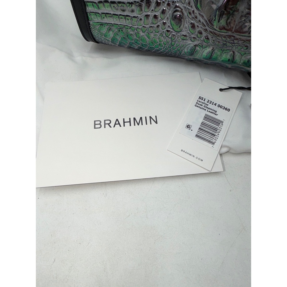 Brahmin Caroline Satchel Dusk Gleaming Iridescent Croc Embossed Leather Bag S51 - Picture 9 of 16